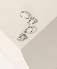 Kit-de-3-Brincos-Femininos-de-Argola-com-Pingentes-da-Sorte-Prateado-9971852-Prateado_2