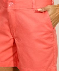 Short-de-Sarja-Feminino-Midi-Alfaiatado-Cintura-Alta-com-Bolsos-Coral-9967135-Coral_4
