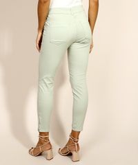 Calca-de-Sarja-Feminina-Super-Skinny-Push-up-Cintura-Media-Verde-Claro-9973911-Verde_Claro_2
