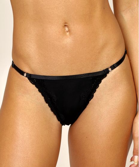 Calcinha-Biquini-String-com-Renda-e-Laco-Preta-9958634-Preto_1