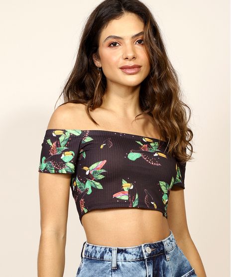 Blusa-Feminina-Canelada-Ombro-a-Ombro-Estampada-Floral-Manga-Curta-Preta-9970352-Preto_1