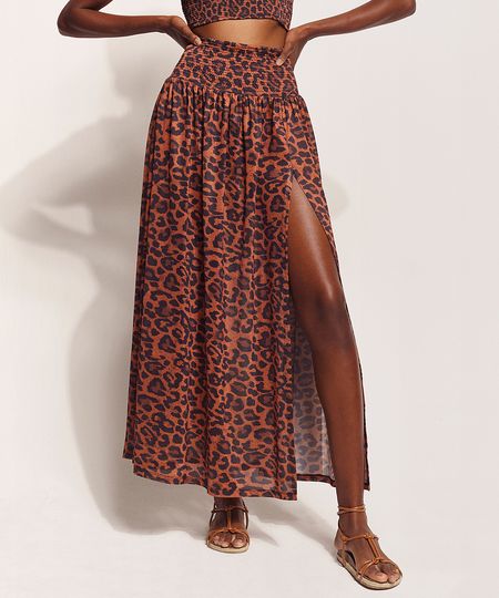 Saia-Feminina-Hype-Beachwear-Longa-Estampada-Animal-Print-Onca-com-Fenda-Caramelo-9962762-Caramelo_1