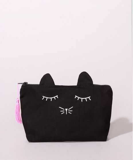 Necessaire-Feminina-Gatinho-Preta-9972774-Preto_1