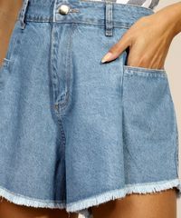 Short-de-Sarja-Feminino-Sawary-Gode-Cintura-Super-Alta-com-Barra-Desfiada-Azul-Claro-9974668-Azul_Claro_4