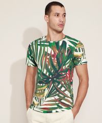 Camiseta-Masculina-Slim-Estampada-de-Folhagens-Manga-Curta-Gola-Careca-Verde-9967065-Verde_1