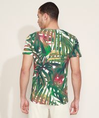 Camiseta-Masculina-Slim-Estampada-de-Folhagens-Manga-Curta-Gola-Careca-Verde-9967065-Verde_2