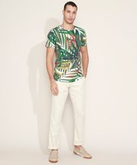 Camiseta-Masculina-Slim-Estampada-de-Folhagens-Manga-Curta-Gola-Careca-Verde-9967065-Verde_3