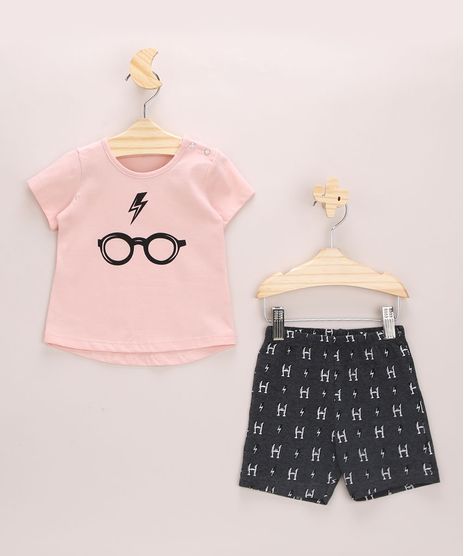Conjunto-Infantil-Harry-Potter-de-Blusa-Manga-Curta-Off-White---Bermuda-Ciclista-Cinza-Mescla-Escuro-9967952-Cinza_Mescla_Escuro_1