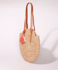 Bolsa-de-Ombro-Feminina-em-Palha-Redonda-Grande-com-Alca-e-Tassel-Bege-Claro-9957956-Bege_Claro_3