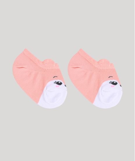 Meia-Infantil-Selene-Raposinha-Sapatilha-Coral-9972662-Coral_1
