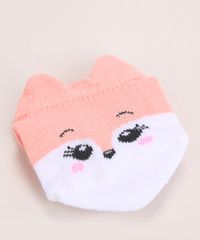 Meia-Infantil-Selene-Raposinha-Sapatilha-Coral-9972662-Coral_2