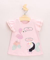 Blusa-Infantil-Tucano-e-Flamingo-com-Brilho-e-Babados-Manga-Curta-Decote-Redondo-Rosa-9967467-Rosa_1