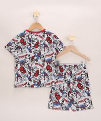 Pijama-Infantil-Homem-Aranha-Estampado-Manga-Curta-Cinza-Claro-9963719-Cinza_Claro_2