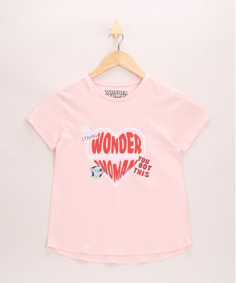 Blusa-Juvenil-Mulher-Maravilha-com-Brilho-Manga-Curta-Decote-Redondo-Rosa-9966334-Rosa_1