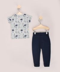 Conjunto-Infantil-de-Camiseta-Estampado-de-Bichos-Cinza-Mescla---Calca-em-Moletom-Azul-Marinho-9968229-Azul_Marinho_2