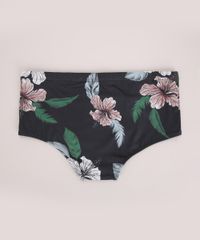 Sunga-Masculina-Tradicional-Estampada-Floral-com-Protecao-UV50--Preta-9970085-Preto_2