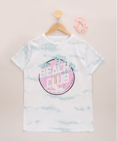 Blusa-Juvenil--Beach-Club--Estampada-Tie-Dye-Manga-Curta---Elastico-de-Cabelo-Scrunchie-Off-White-9967715-Off_White_1
