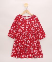 Vestido-Infantil-Estampado-Floral-Manga-3-4-Vermelho-9970677-Vermelho_1