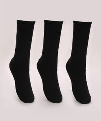 Kit-de-3-Meias-Masculinas-Trifil-Esportiva-Atoalhada-Cano-Medio-Preto-9974590-Preto_1