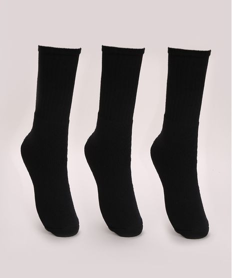 Kit-de-3-Meias-Masculinas-Trifil-Esportiva-Atoalhada-Cano-Medio-Preto-9974590-Preto_1