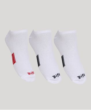 Kit-de-3-Meias-Masculinas-Trifil-Esportiva-com-Listras-Contrastantes-Cano-Baixo-Branco-9974588-Branco_1