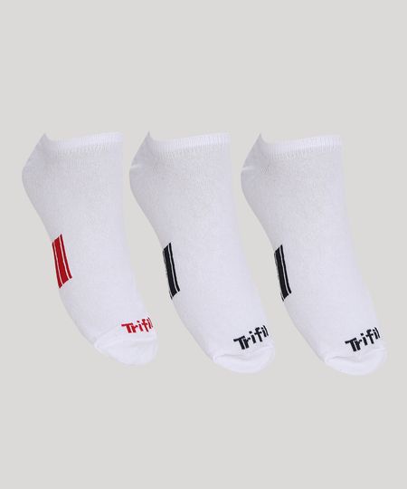 Kit-de-3-Meias-Masculinas-Trifil-Esportiva-com-Listras-Contrastantes-Cano-Baixo-Branco-9974588-Branco_1