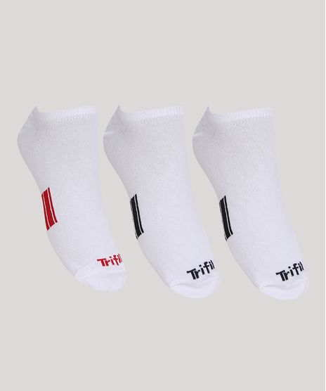 Kit-de-3-Meias-Masculinas-Trifil-Esportiva-com-Listras-Contrastantes-Cano-Baixo-Branco-9974588-Branco_1