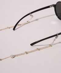 Corrente para Óculos Dourado com Pérolas