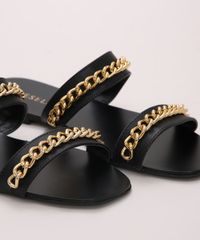 Rasteirinha-Feminina-Oneself-com-Correntes-Bico-Redondo-Preta-9973723-Preto_3