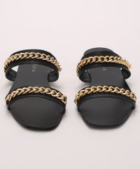 Rasteirinha-Feminina-Oneself-com-Correntes-Bico-Redondo-Preta-9973723-Preto_5