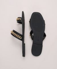 Rasteirinha-Feminina-Oneself-com-Correntes-Bico-Redondo-Preta-9973723-Preto_6