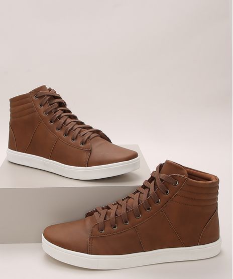 Tenis-Masculino-Oneself-em-Verniz-Cano-Alto-Marrom-9971447-Marrom_1