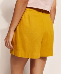Short-Feminino-Ostra-Brasil-Cintura-Alta-Alfaiatado-com-Linho-e-Cinto-Mostarda-9961956-Mostarda_2