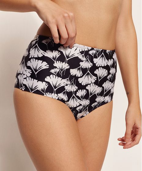 Biquini-Calcinha-Ostra-Brasil-Hot-Pant-Estampado-Floral-com-Protecao-UV50--Preto-9963433-Preto_1