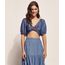 Blusa-Jeans-Feminina-Ostra-Brasil-Cropped-com-Argola-Manga-Bufante-Decote-V-Azul-Medio-9970316-Azul_Medio_1
