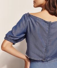 Blusa-Jeans-Feminina-Ostra-Brasil-Cropped-com-Argola-Manga-Bufante-Decote-V-Azul-Medio-9970316-Azul_Medio_2