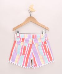 Short-de-Sarja-Infantil-Listrado-com-Pompons-Branco-9965924-Branco_2