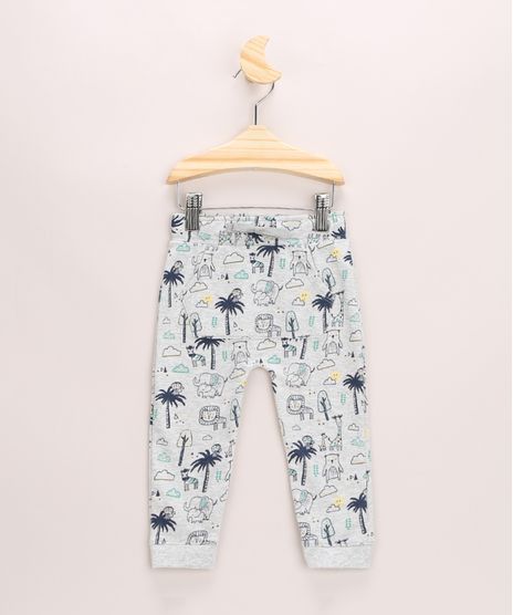 Calca-Infantil-Estampado-de-Bichos-com-Cordao-Cinza-Mescla-Claro-9968240-Cinza_Mescla_Claro_1
