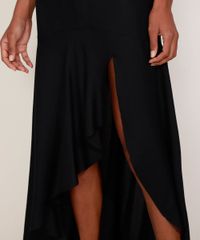 Saia-Feminina-Mindset-Longa-Maquinetada-com-Fenda-e-Babado-Preta-9974832-Preto_4