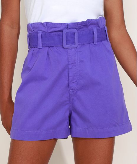Short-de-Sarja-Feminino-Mindset-Clochard-Cintura-Super-Alta-Alfaiatado-com-Cinto-Roxo-9964422-Roxo_1
