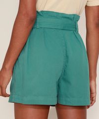 Short-de-Sarja-Feminino-Mindset-Clochard-Cintura-Super-Alta-Alfaiatado-com-Cinto-Verde-Escuro-9964422-Verde_Escuro_2