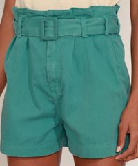 Short-de-Sarja-Feminino-Mindset-Clochard-Cintura-Super-Alta-Alfaiatado-com-Cinto-Verde-Escuro-9964422-Verde_Escuro_4