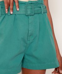 Short-de-Sarja-Feminino-Mindset-Clochard-Cintura-Super-Alta-Alfaiatado-com-Cinto-Verde-Escuro-9964422-Verde_Escuro_5