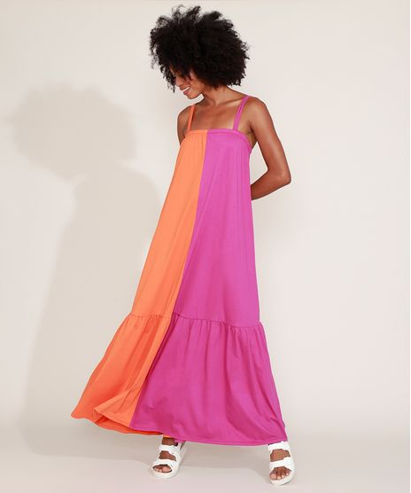 Vestido-Feminino-Mindset-Longo-Bicolor-com-Recorte-Alca-Fina-Multicor-9979855-Multicor_1