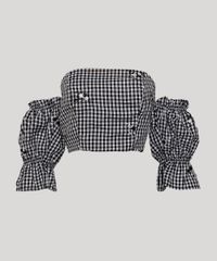 Blusa-Feminina-Mindset-Cropped-Ombro-a-Ombro-Estampada-Xadrez-Vichy-Manga-Bufante-Preta-9974855-Preto_6