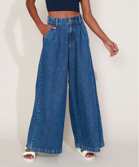 Calca-Jeans-feminina-Mindset-Wide-Pantalona-Cintura-Super-Alta-com-Pregas-Azul-Medio-9979853-Azul_Medio_1