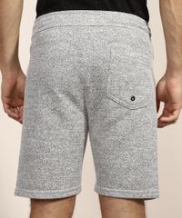 Bermuda-de-Moletom-Masculina-Reta-Texturizado-com-Bolsos-Cinza-Mescla-Claro-9967980-Cinza_Mescla_Claro_2