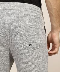 Bermuda-de-Moletom-Masculina-Reta-Texturizado-com-Bolsos-Cinza-Mescla-Claro-9967980-Cinza_Mescla_Claro_4