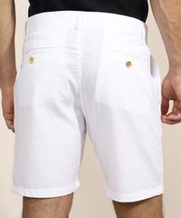 Bermuda-Masculina-de-Sarja-Reta-com-Bolsos-Branco-9970046-Branco_2
