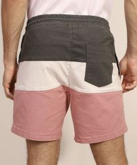 Bermuda-de-Sarja-Masculina-com-Recortes-e-Bolsos-Rosa-9967050-Rosa_2